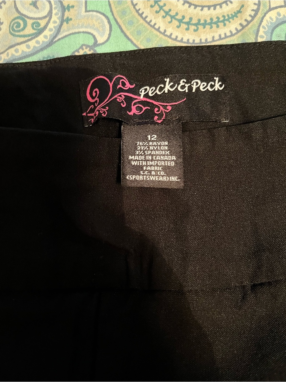 Peck & Peck Black Straight-Leg Dress Pants - Picture 4 of 4